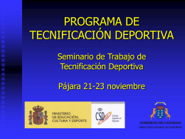 Programa Nacional de Tecnificación Deportiva