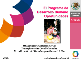 El Programa de desarrollo humano de oportunidades