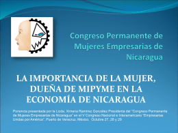 PPT - Congreso de mujeres empresarias de Nicaragua
