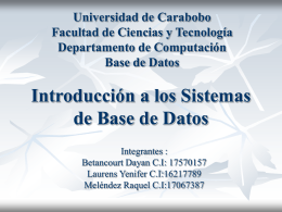 IntroduccionSMBD - Universidad de Carabobo