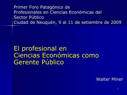 El profesional en Ciencias Económicas como Gerente Público