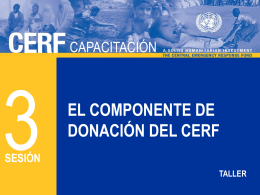 CERF 3 - El componente de donación (Respuesta Rapida y