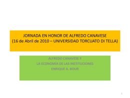 JORNADA EN HONOR DE ALFREDO CANAVESE