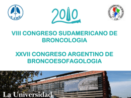 VII Congreso Sudamericano de Broncología XXVII Congreso