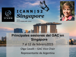 Principales sesiones del GAC en Singapore - website