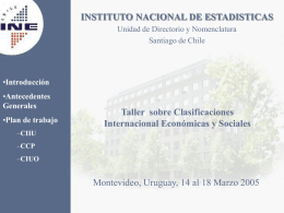 CIIU - Instituto Nacional de Estadísticas