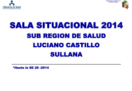 AÑO 2014 (A la SE 28) - Sub Región de Salud "Luciano Castillo