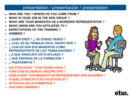 présentation / presentación / presentation