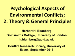 - Conflict Research Society Annual Conference