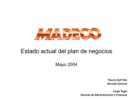 Estado actual del plan de negocios Mayo 2005
