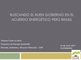 Propuesta de Acuerdo Energético Perú-Brasil