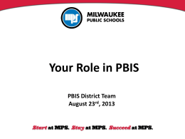 Your Role in PBIS