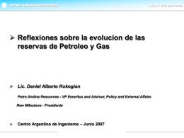 Reflexiones sobre la evolución de las reservas de Petróleo y Gas.