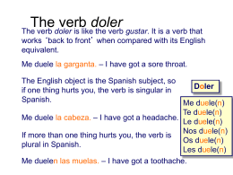 The verb doler - CabreraSpanishClass