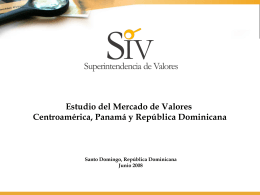 Estudio del Mercado de Valores Centroamérica