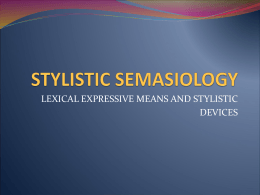 4. Stylistic Semaseology