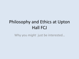Philosophy and Ethics at Upton Hall FCJ