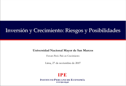 Diapositiva 1 - Instituto Peruano de Economía