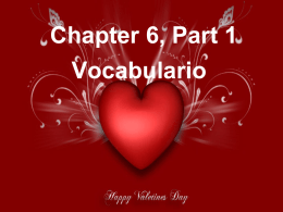 Chapter 6, Part 1 Vocabulario