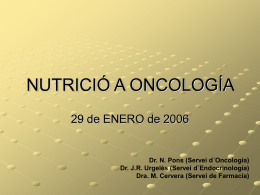 Nutrición en oncologia.
