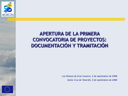 Presentación "Apertura de la 1ª Convocatoria PCT MAC 2007