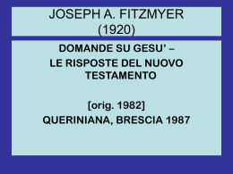 J. Fitzmyer, Domande su Gesù (power point)