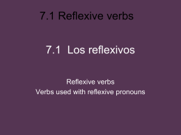 7.1 Reflexive verbs