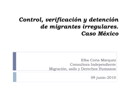Control, verificación y detención de migrantes irregulares. Caso