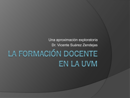 La Formación Docente en la UVM (LV)