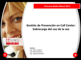 Swiss Medical Group Concurso Bialet Massé 2013