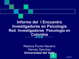 Informe del I Encuentro Investigadores en Psicología Red