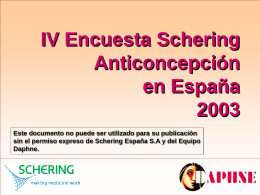 IV Encuesta Schering sobre Anticoncepción en España 2003