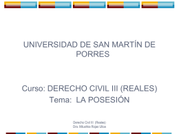 Las Acciones Posesorias - Universidad de San Martín de Porres