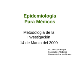 Epidemiología clínica - Curso de Metodologia de la Investigacion