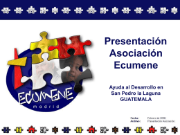 Diapositiva 1 - Asociación Ecumene