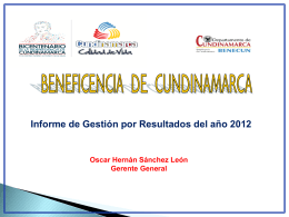 gestion_beneficencia_2012 - Beneficencia de Cundinamarca