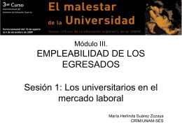 Módulo III. EMPLEABILIDAD DE LOS EGRESADOS Sesión 1: Los