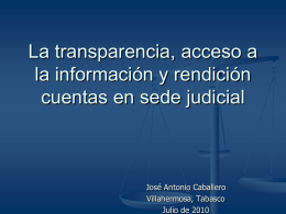 La transparencia y el acceso a la información judicial