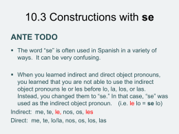 10.3 Constructions with se