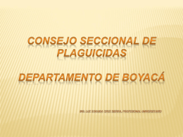 Presentación del Consejo Seccional de Plaguicidas de Boyacá