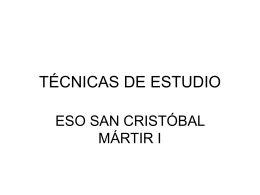TÉCNICAS DE ESTUDIO - Col·legi Sant Cristofor Martir
