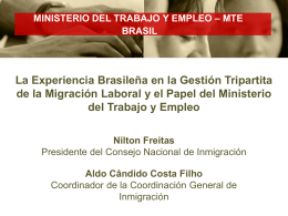 MINISTERIO DEL TRABAJO Y EMPLEO – MTE BRASIL La