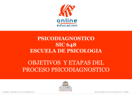 Objetivos y Etapas del Proceso Psicodiagnóstico