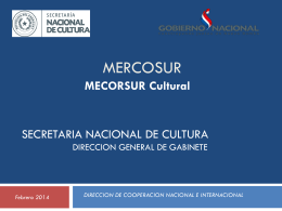 mercosur cultural - Secretaría Nacional de Cultura