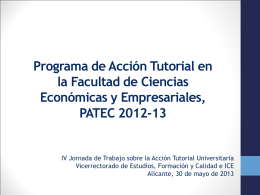 Programa de acción tutorial en la facultad de ciencias económicas y