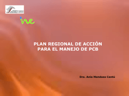 Plan Regional de Acción para el Manejo de PCBs.