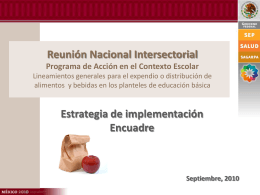 Reunión Nacional Intersectorial Programa de Acción en el Contexto