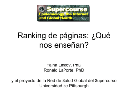 Page Rankings: What do they teach us? In Spanish