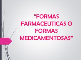 formas farmaceuticas - SERVICIOS FARMACEÚTICOS PRIMER