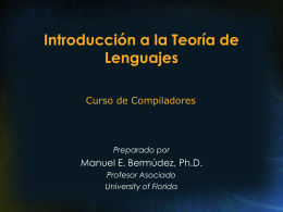Teoría de Lenguajes - University of Florida